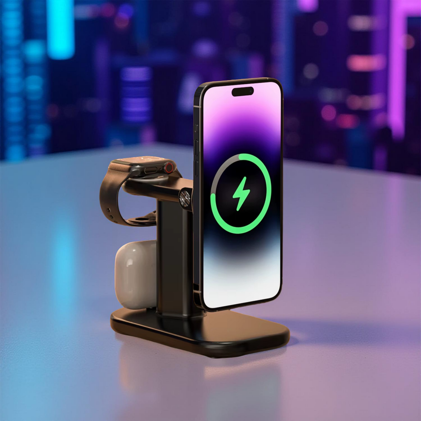 Estación de Carga Inalámbrica Magnética Super Rápida 3 en 1, Para Iphone 16/15/14/13 Pro, Watch Series y Airpods