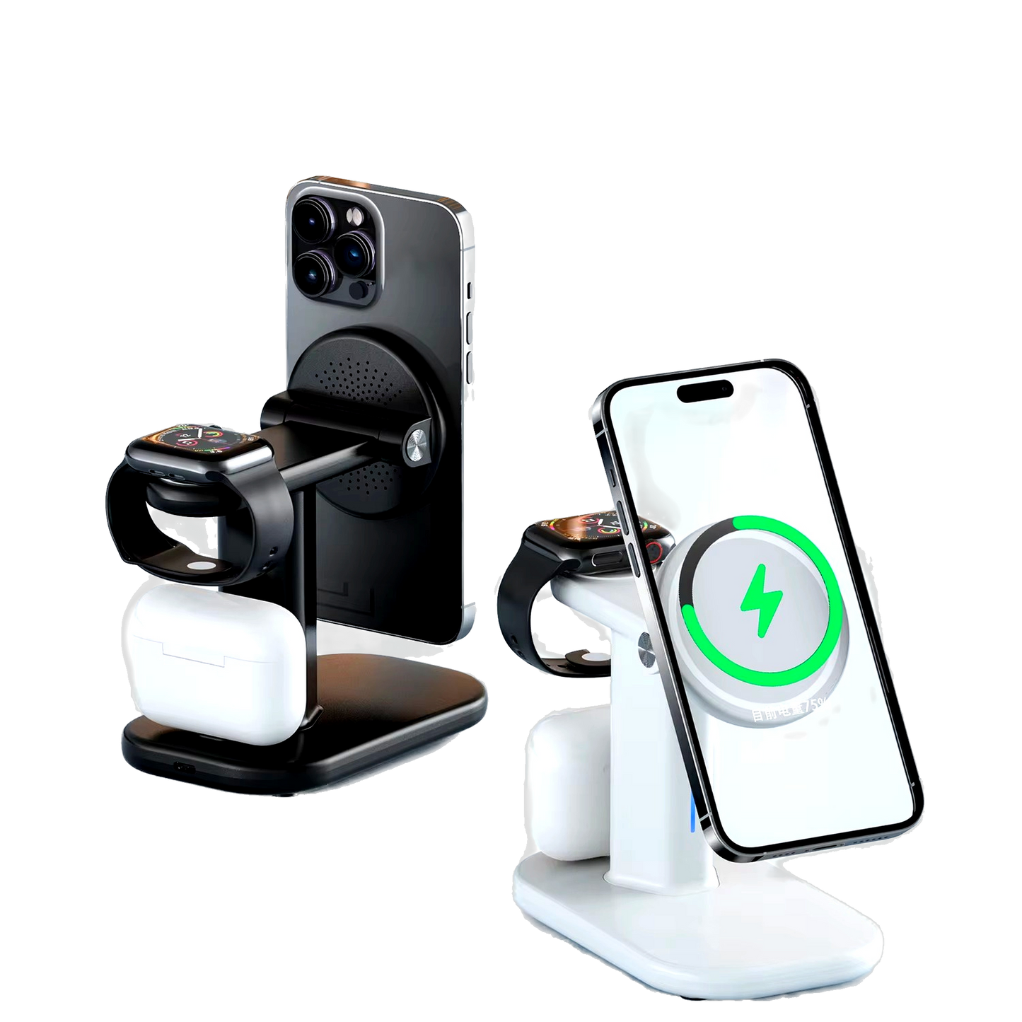 Estación de Carga Inalámbrica Magnética Super Rápida 3 en 1, Para Iphone 16/15/14/13 Pro, Watch Series y Airpods